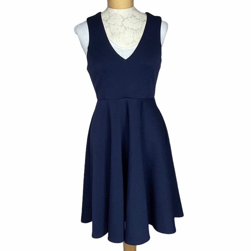 Altar'd State Fit and Flare Lace Back Dress Navy M
